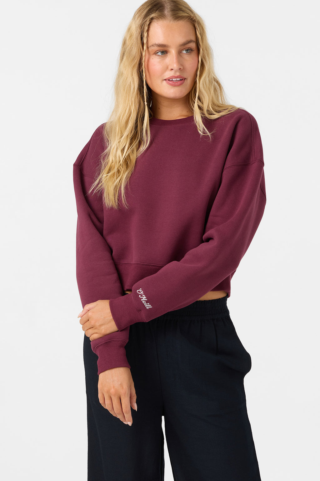 EVELYN CROPPED CREW FLEECE