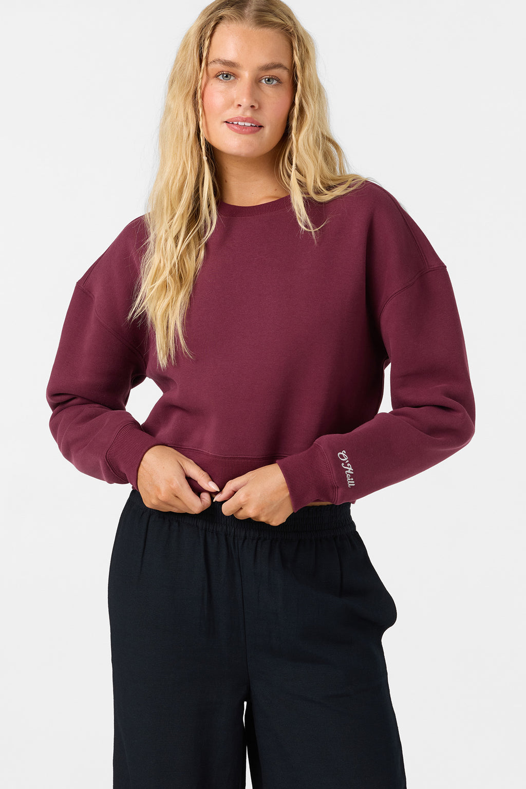 EVELYN CROPPED CREW FLEECE