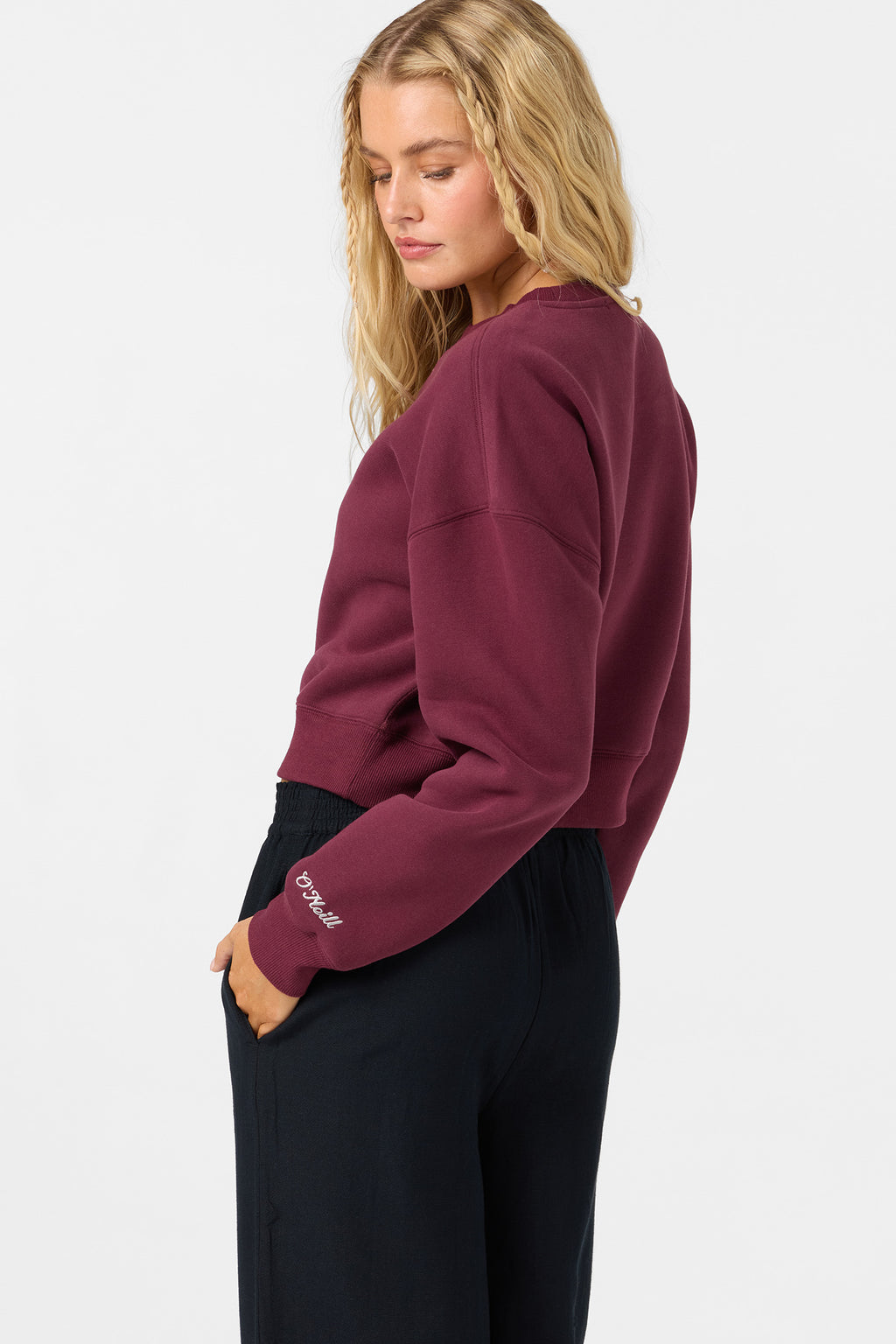 EVELYN CROPPED CREW FLEECE