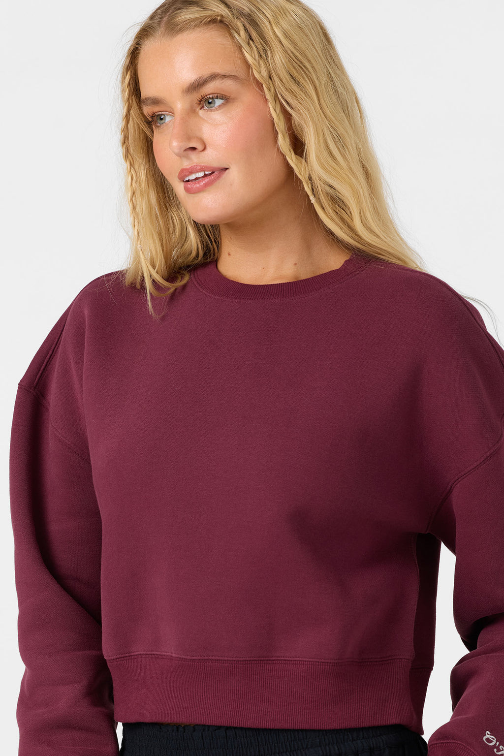EVELYN CROPPED CREW FLEECE