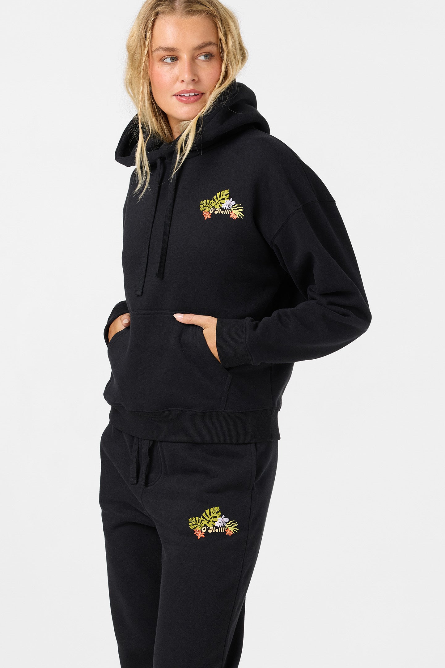 TROPIC FLORAL RELAXED HOODIE