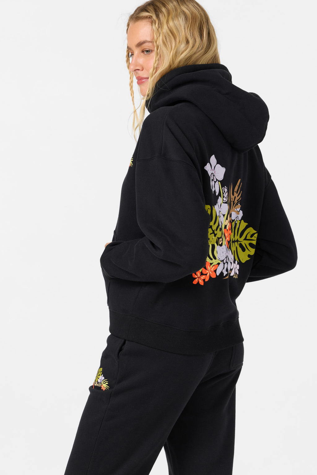 TROPIC FLORAL RELAXED HOODIE