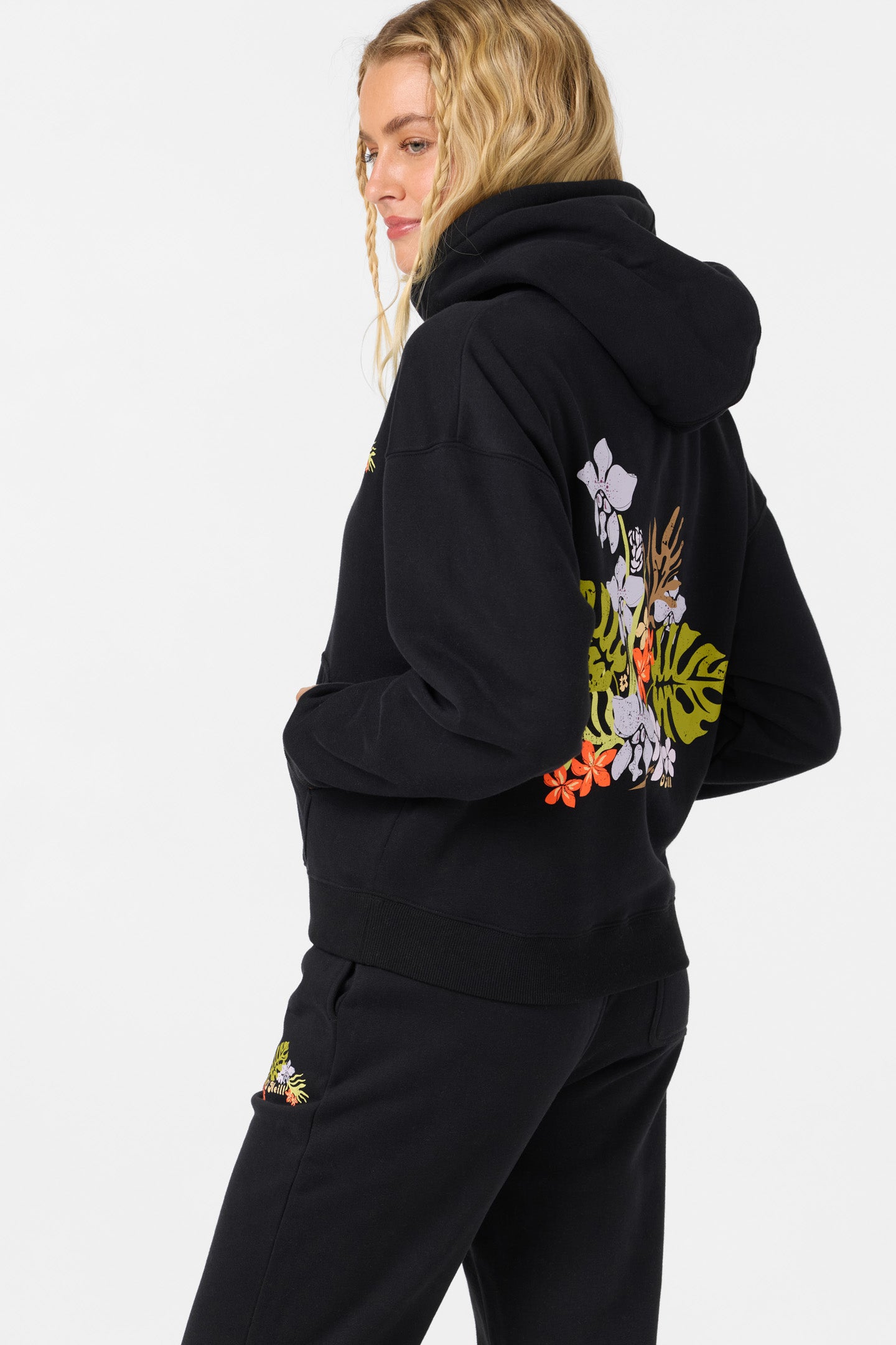 TROPIC FLORAL RELAXED HOODIE