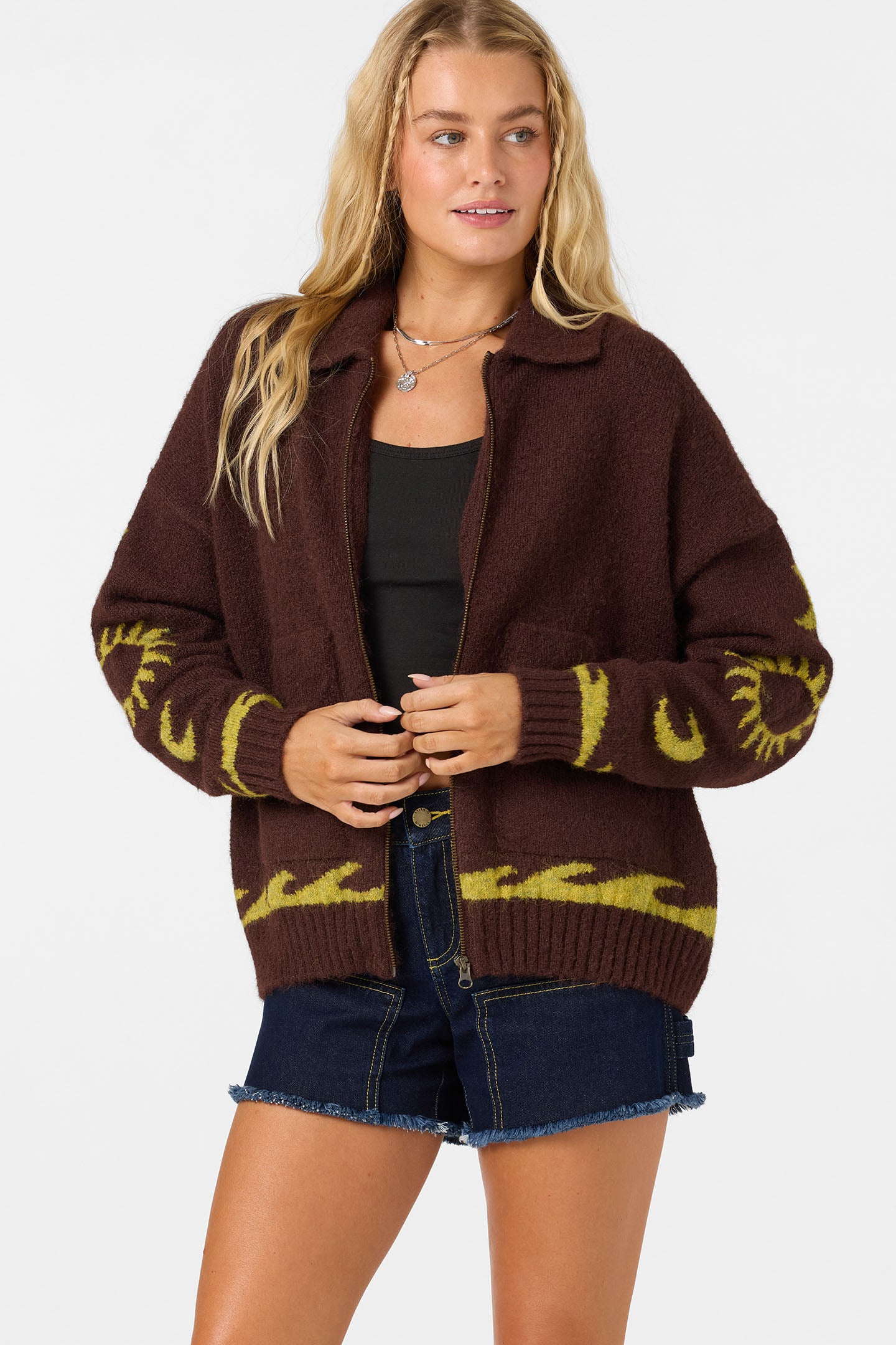 CORRINE ZIP UP SWEATER