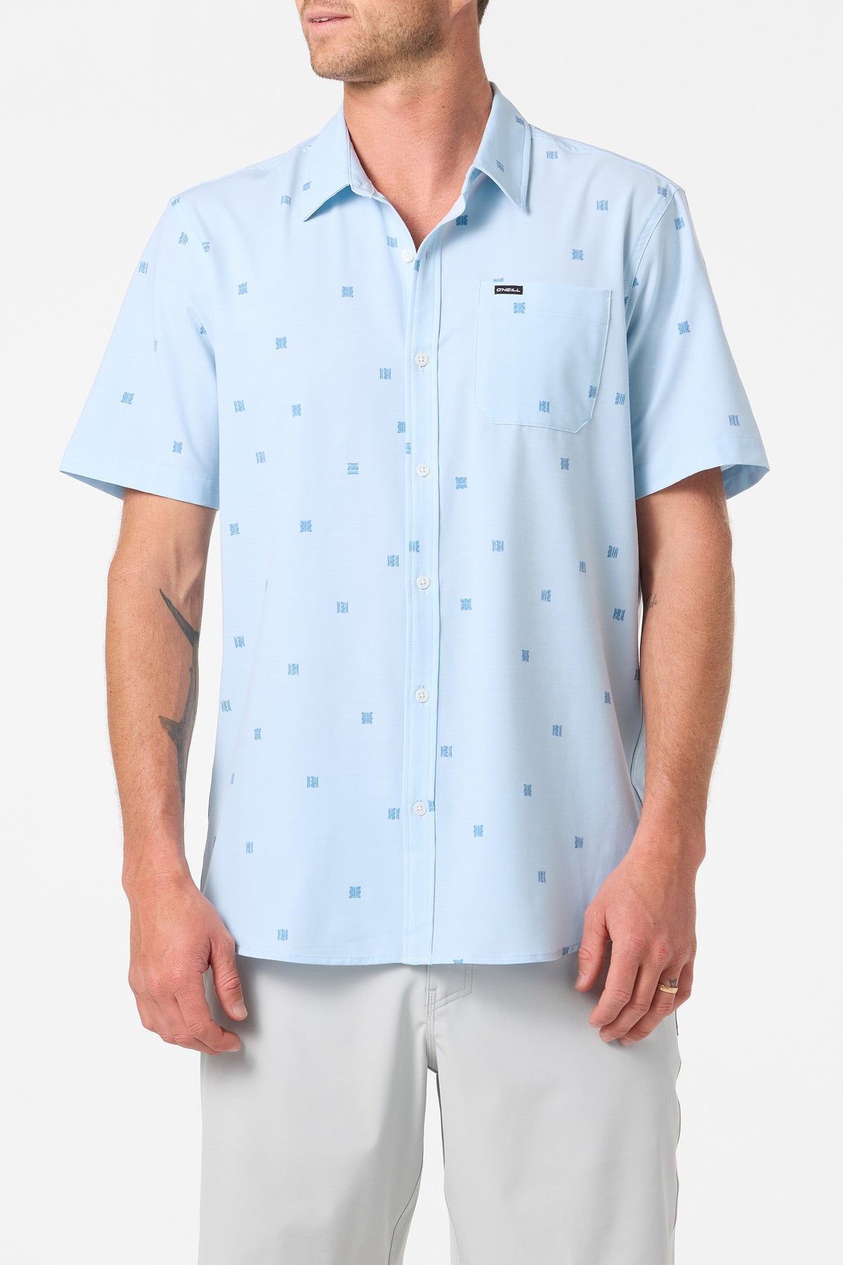 UPF SLUB RELAXED SHORT SLEEVE WOVEN SHIRT