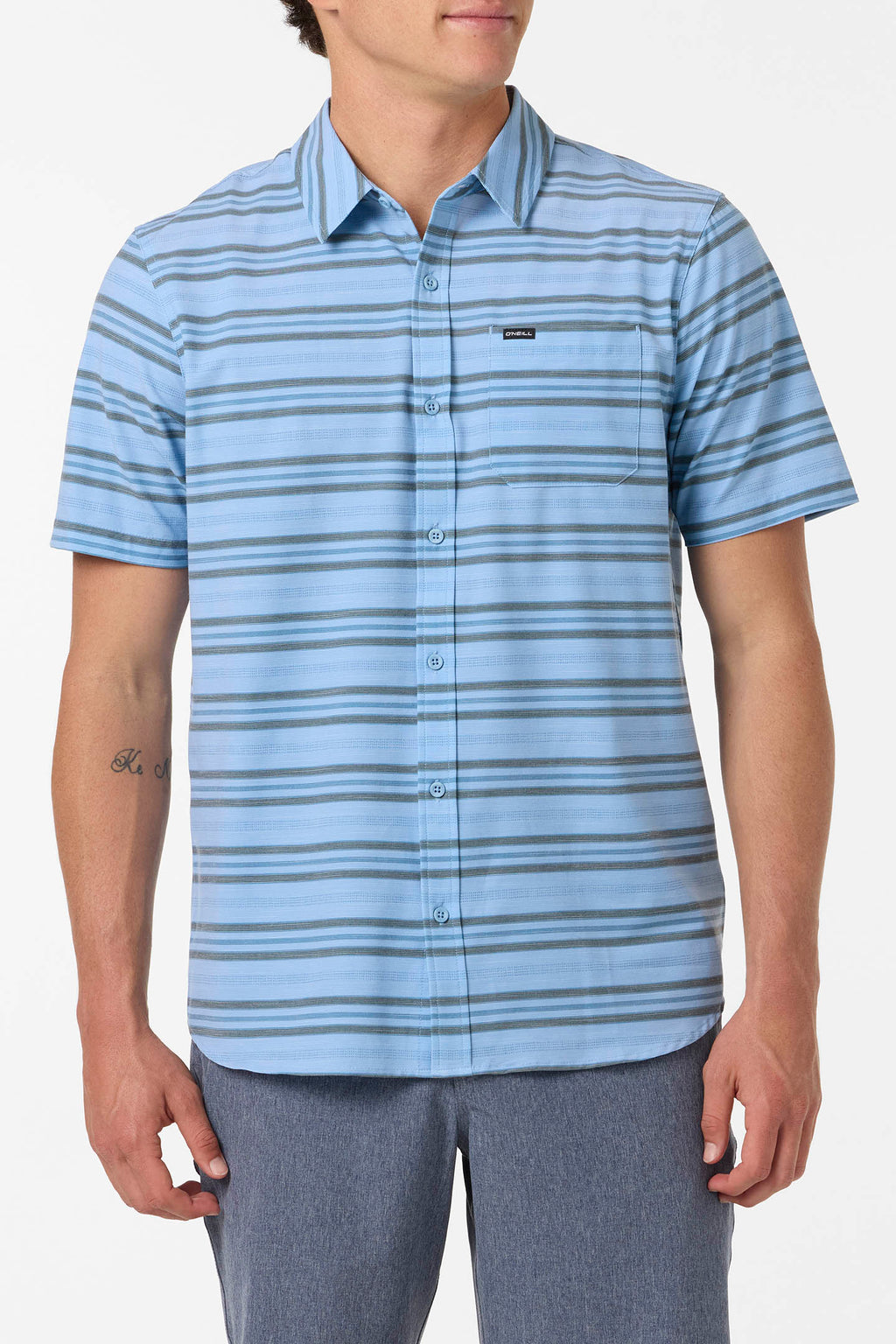 UPF SLUB RELAXED SHORT SLEEVE WOVEN SHIRT