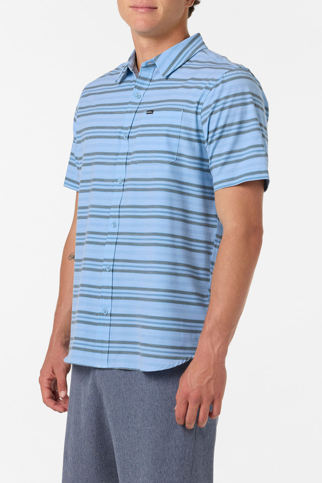 UPF SLUB RELAXED SHORT SLEEVE WOVEN SHIRT