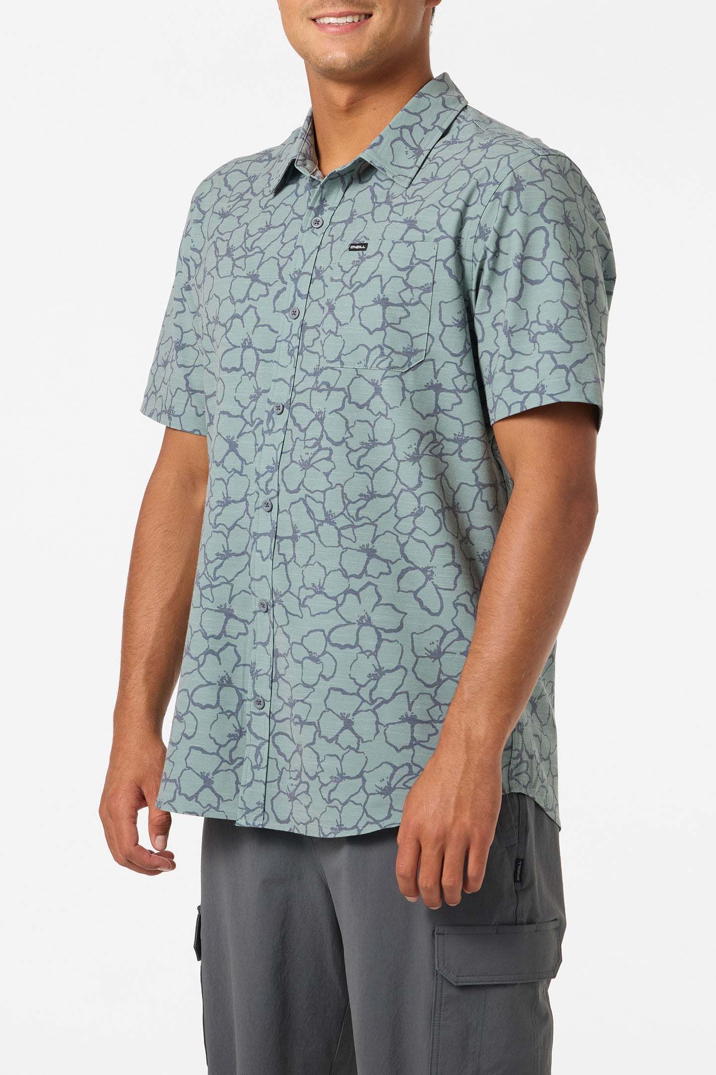 UPF SLUB RELAXED SHORT SLEEVE WOVEN SHIRT