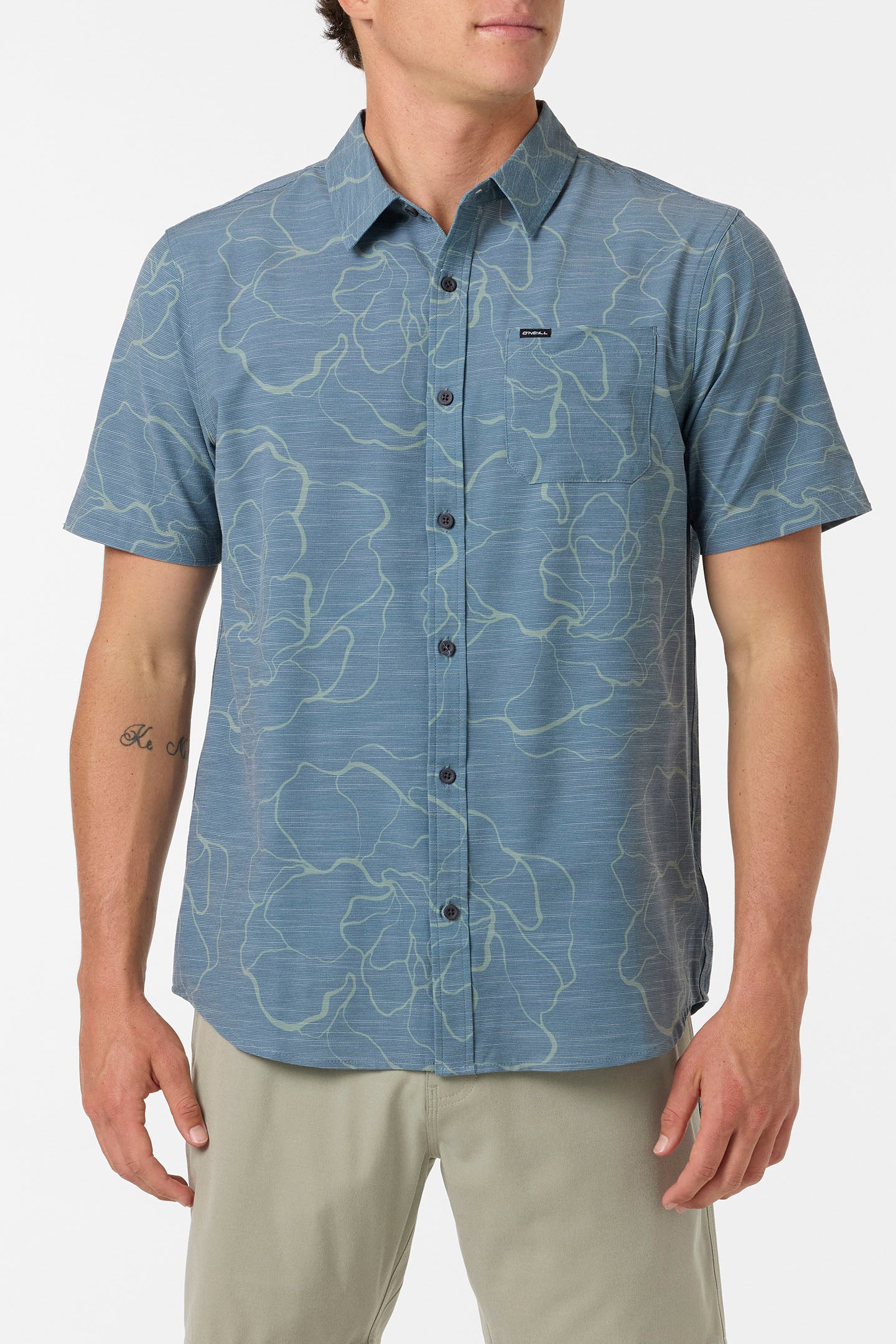 UPF SLUB RELAXED SHORT SLEEVE WOVEN SHIRT