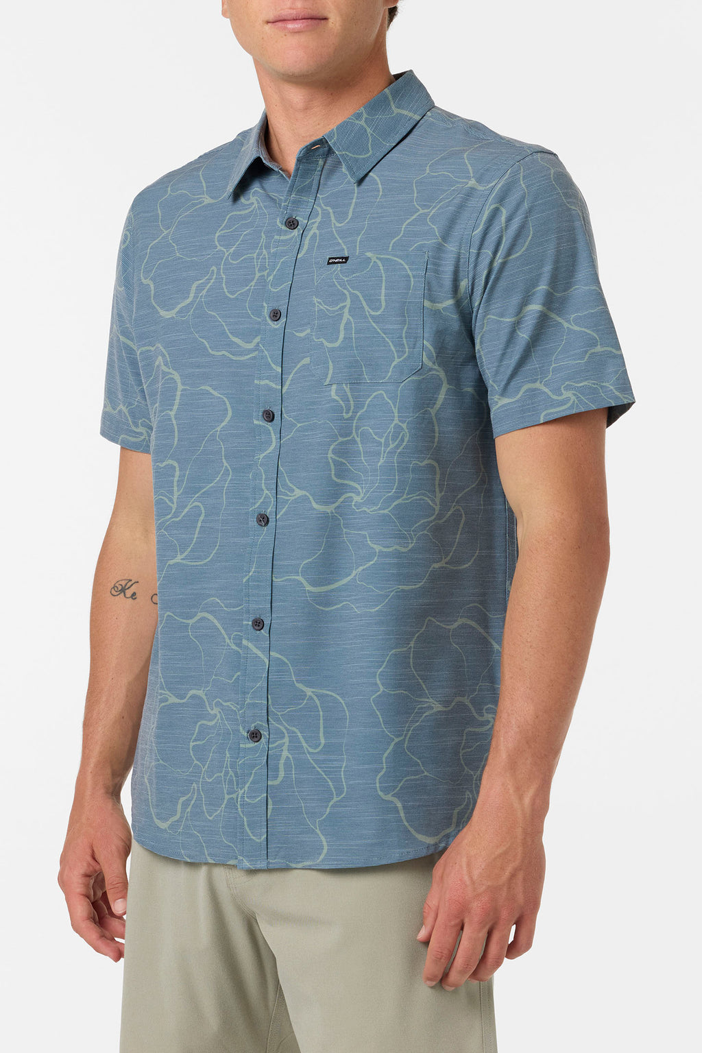 UPF SLUB RELAXED SHORT SLEEVE WOVEN SHIRT