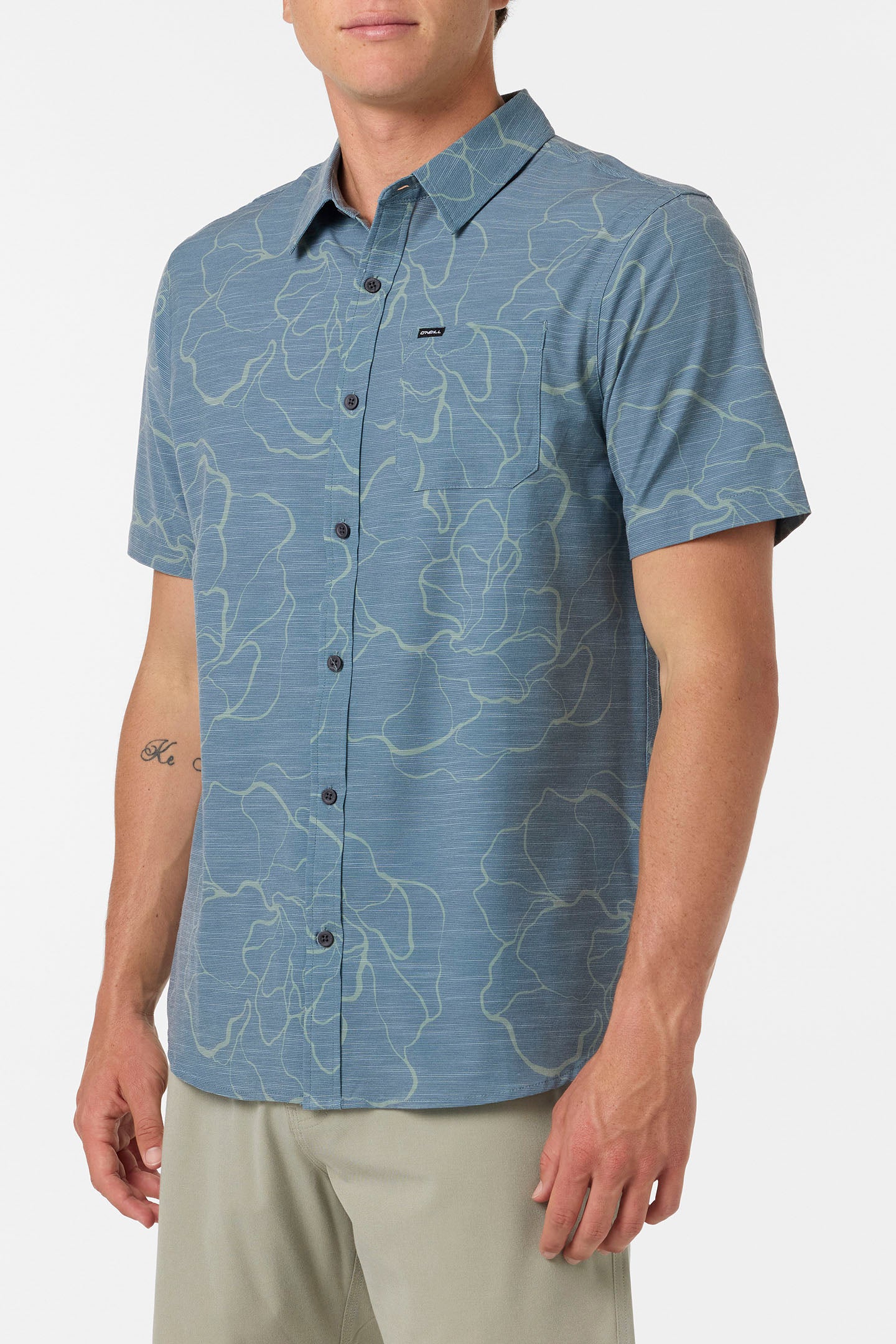 UPF SLUB RELAXED SHORT SLEEVE WOVEN SHIRT