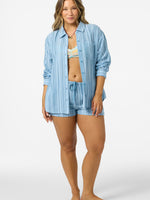 LENI WAVES STRIPE RELAXED LONG SLEEVE TOP