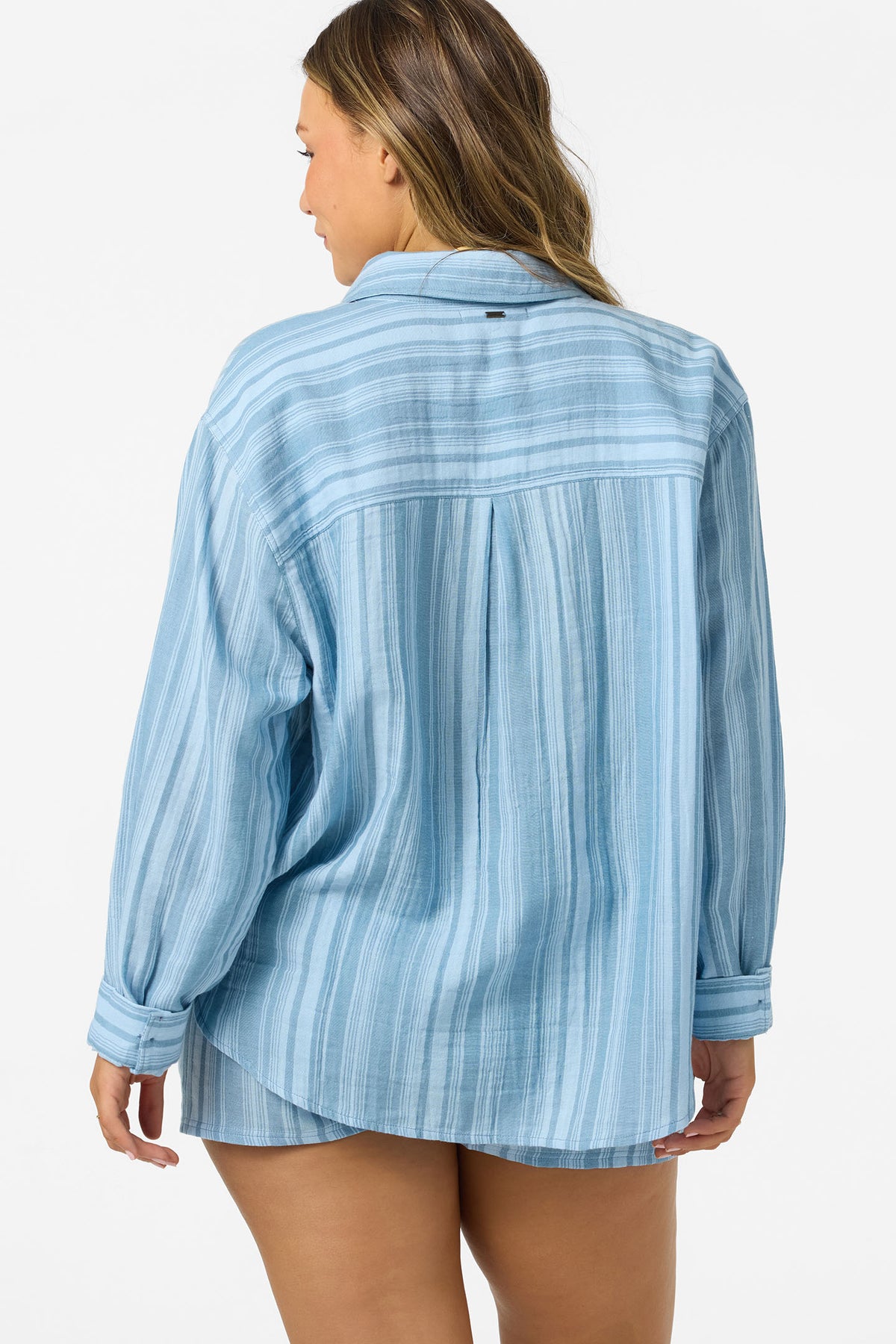 LENI WAVES STRIPE RELAXED LONG SLEEVE TOP