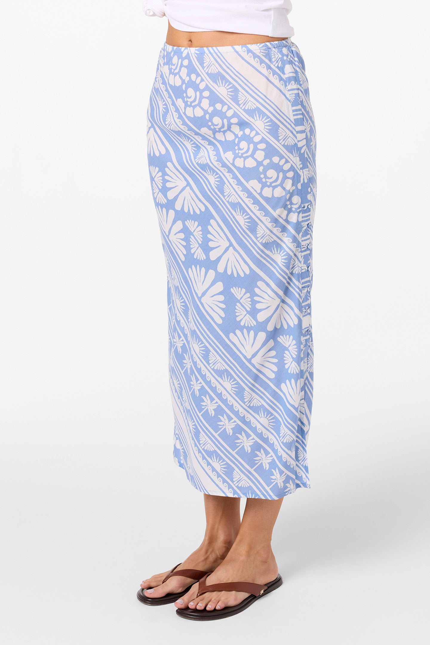 BELLAMY ABSTRACT MIDI SKIRT