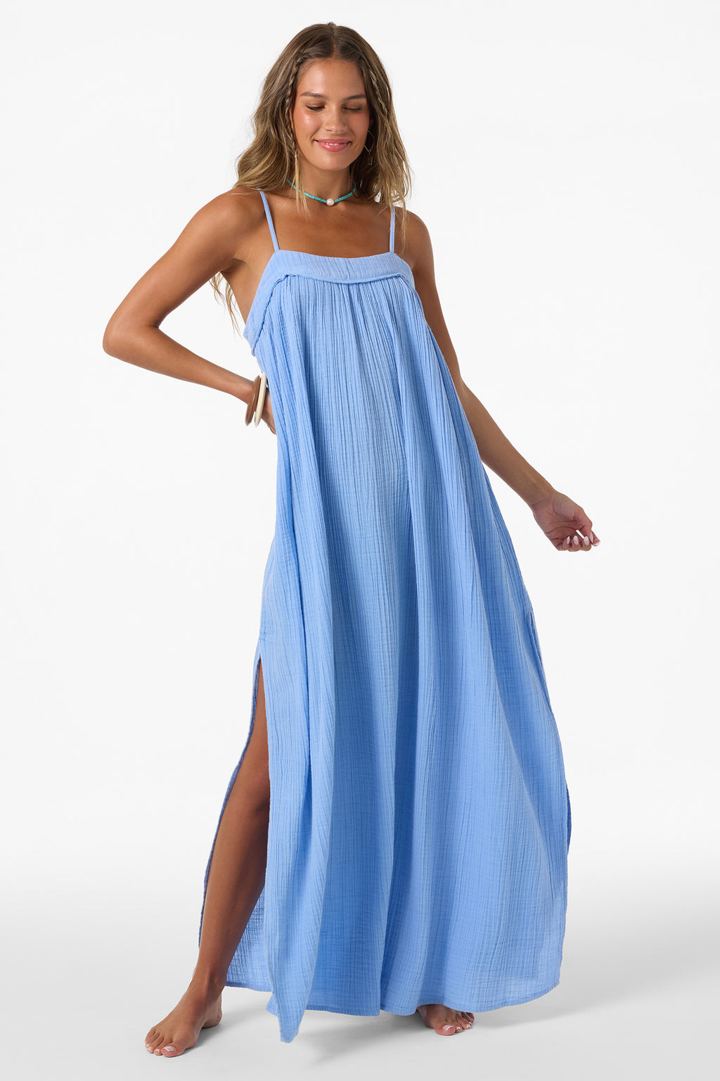 SALTWATER SOLIDS SAI MAXI COVERUP DRESS