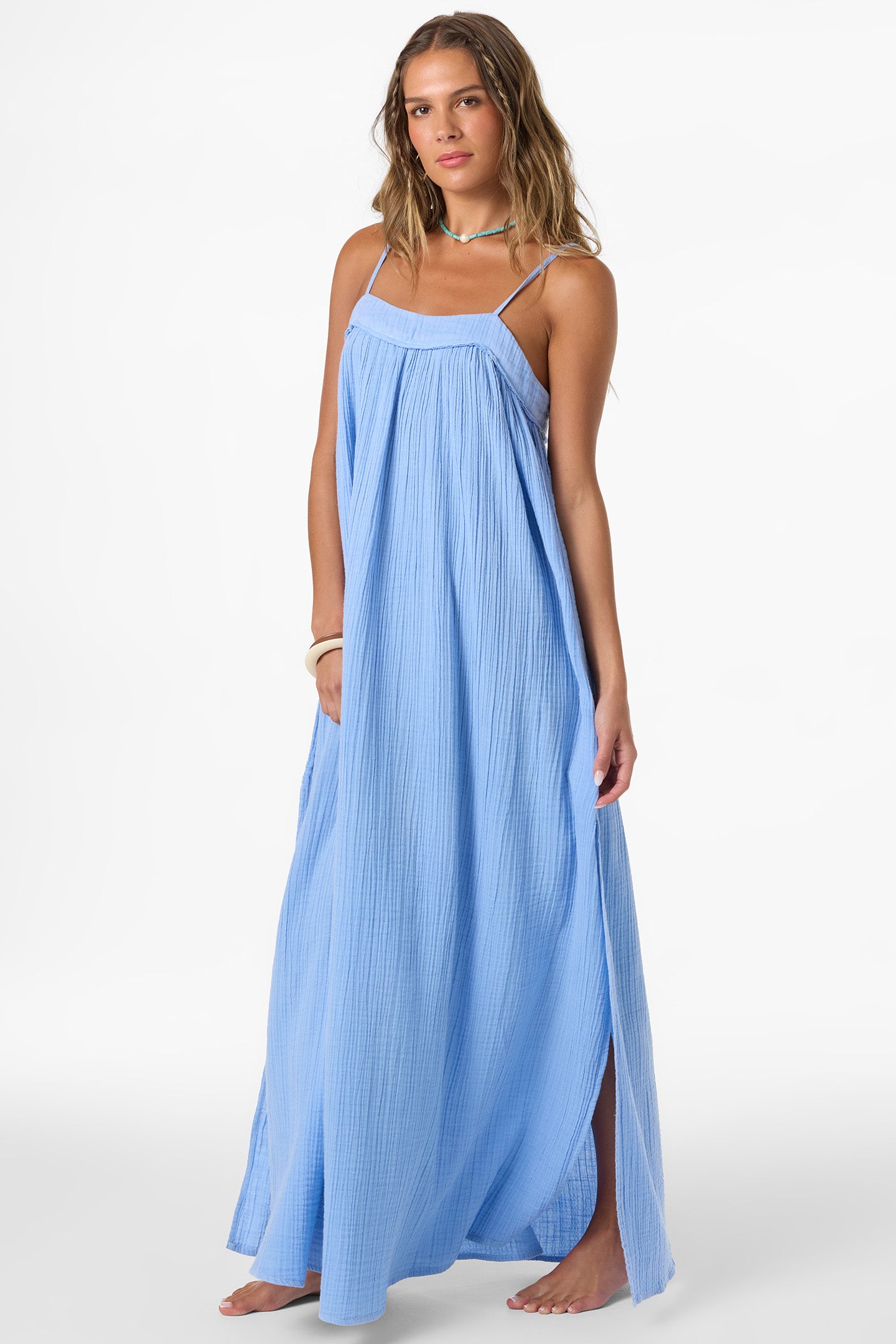 SALTWATER SOLIDS SAI MAXI COVERUP DRESS