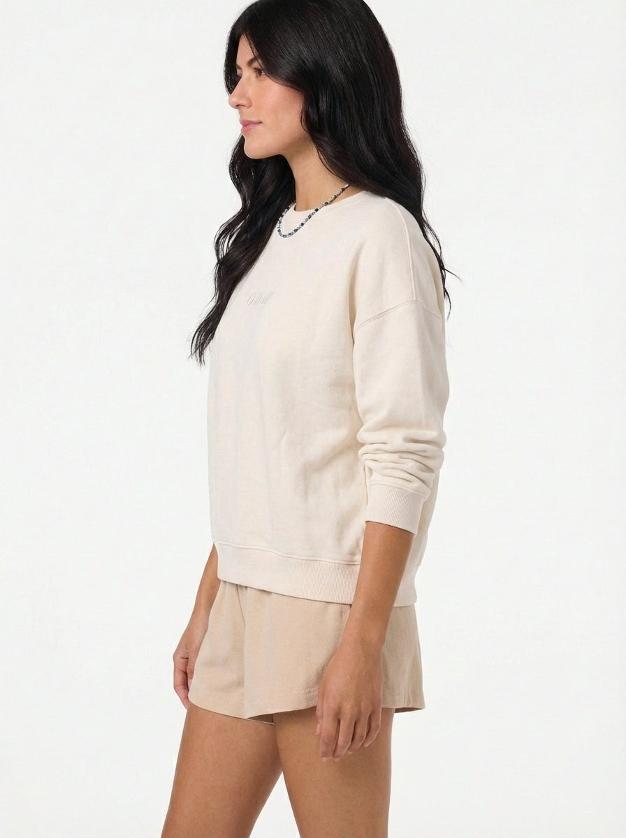 SOLID BUTTER CREW FLEECE