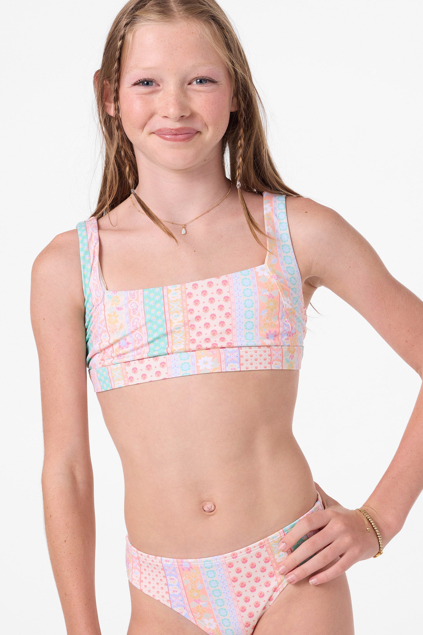 BALI FLORAL SQUARE NECK TANK SET