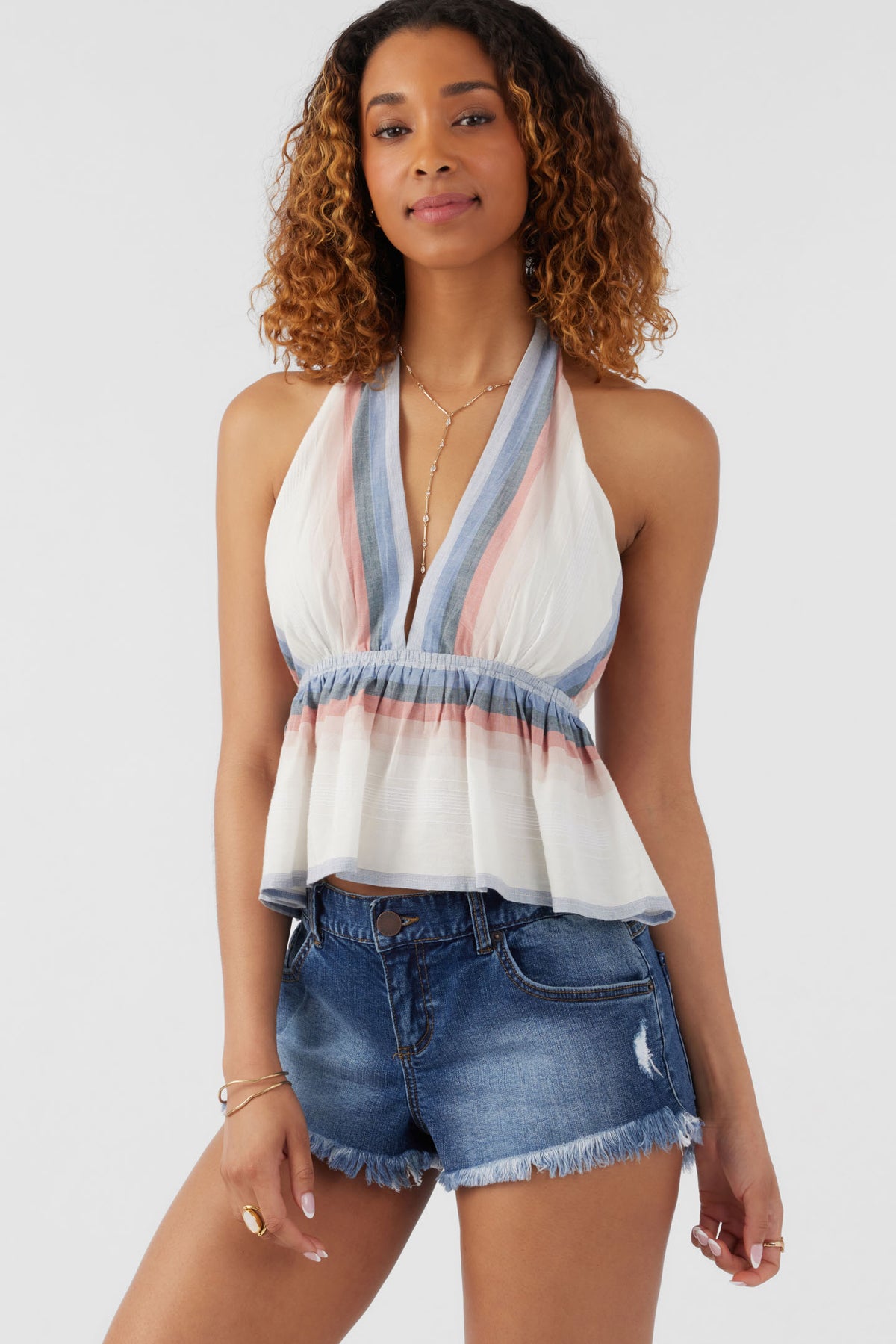 SIENA WOVEN HALTER TOP