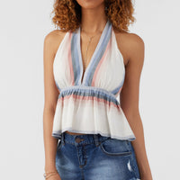 SIENA WOVEN HALTER TOP