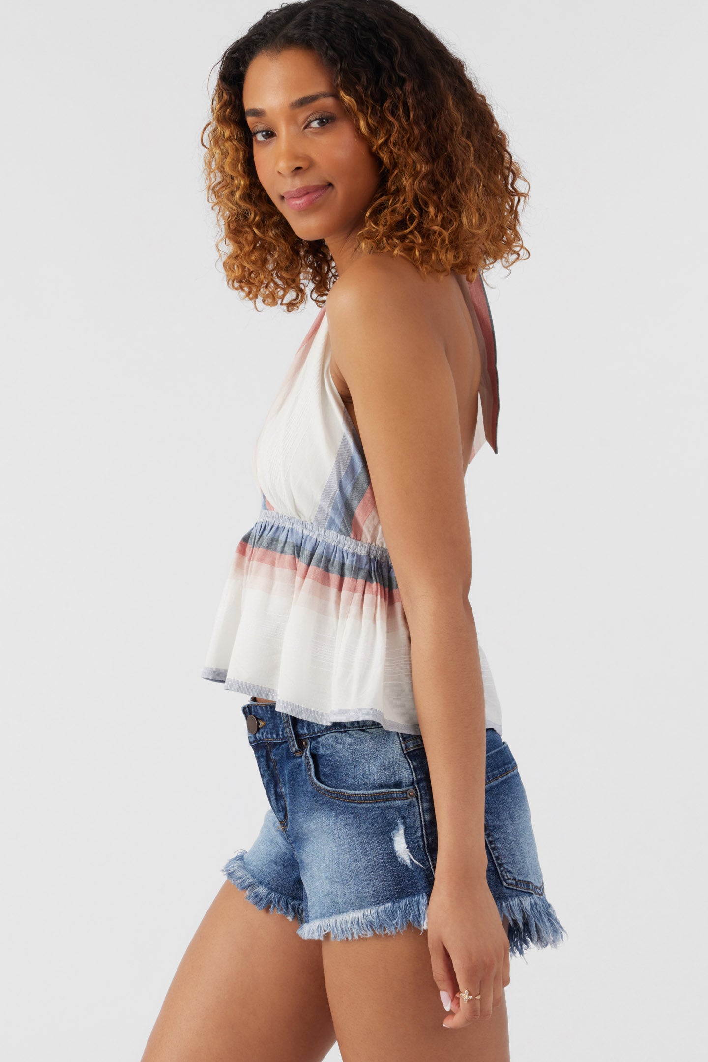 SIENA WOVEN HALTER TOP