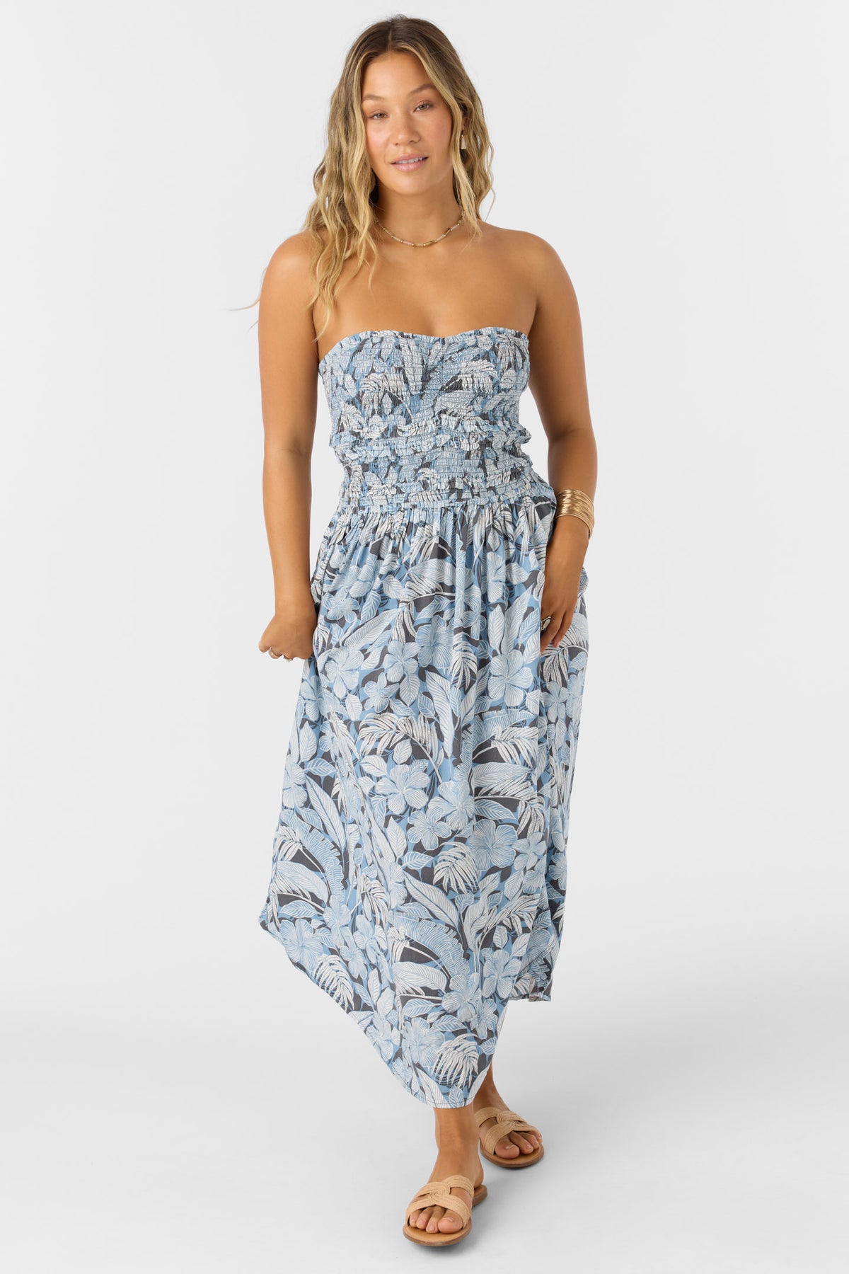DEVYN MIDI PALMETTO FLORAL DRESS