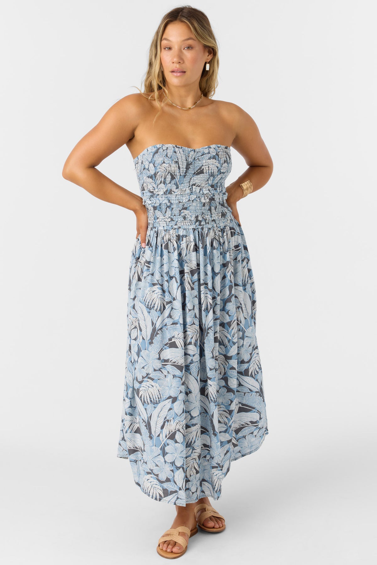 DEVYN MIDI PALMETTO FLORAL DRESS