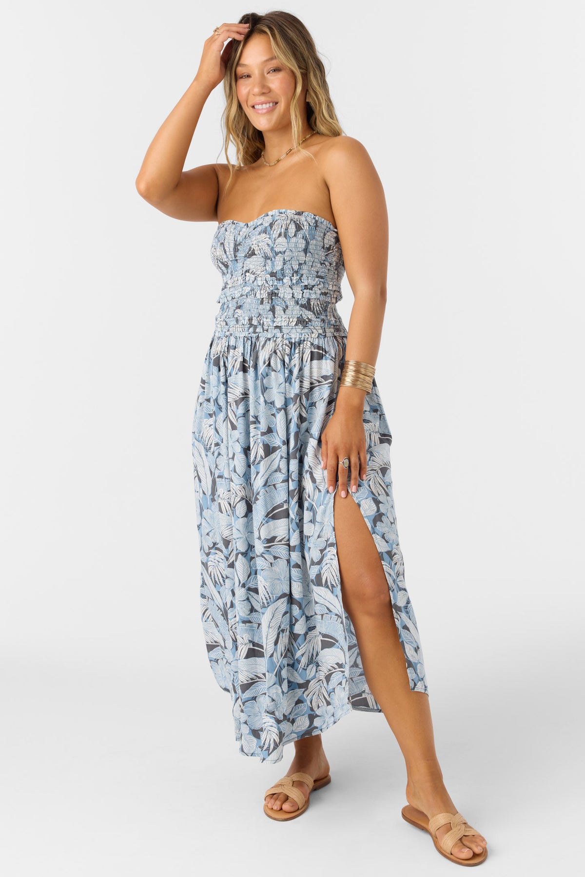 DEVYN MIDI PALMETTO FLORAL DRESS