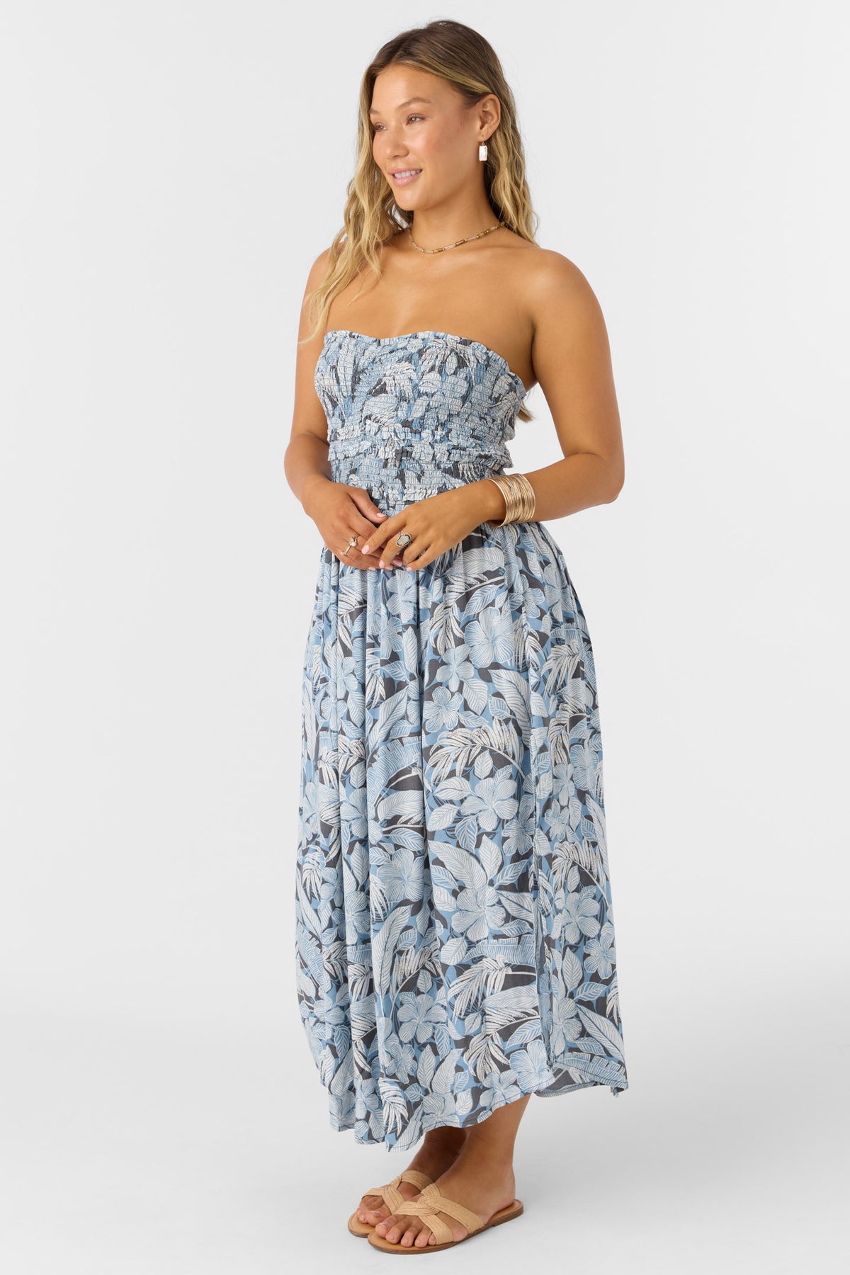 DEVYN MIDI PALMETTO FLORAL DRESS