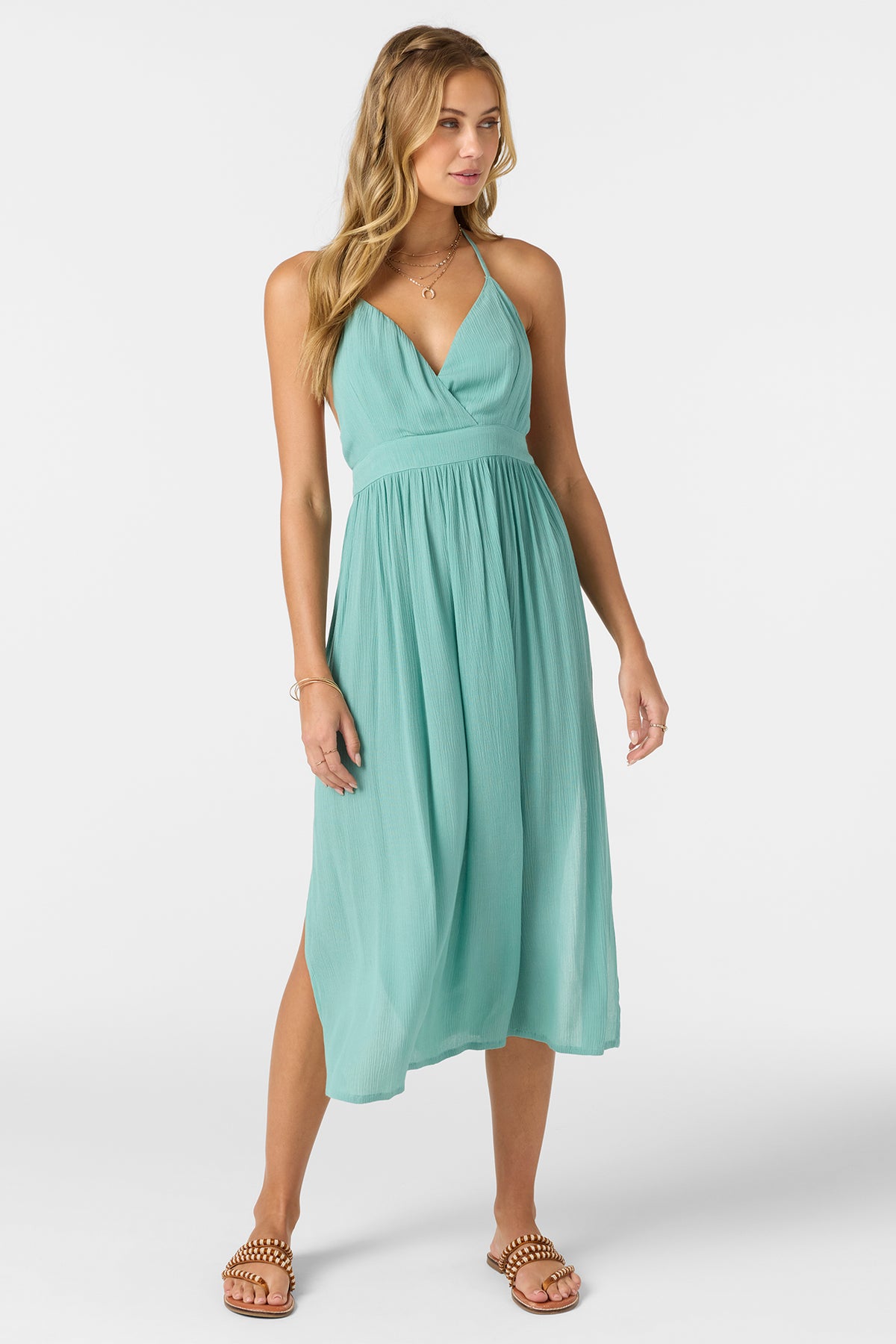 ANNALISA MIDI SOLID DRESS