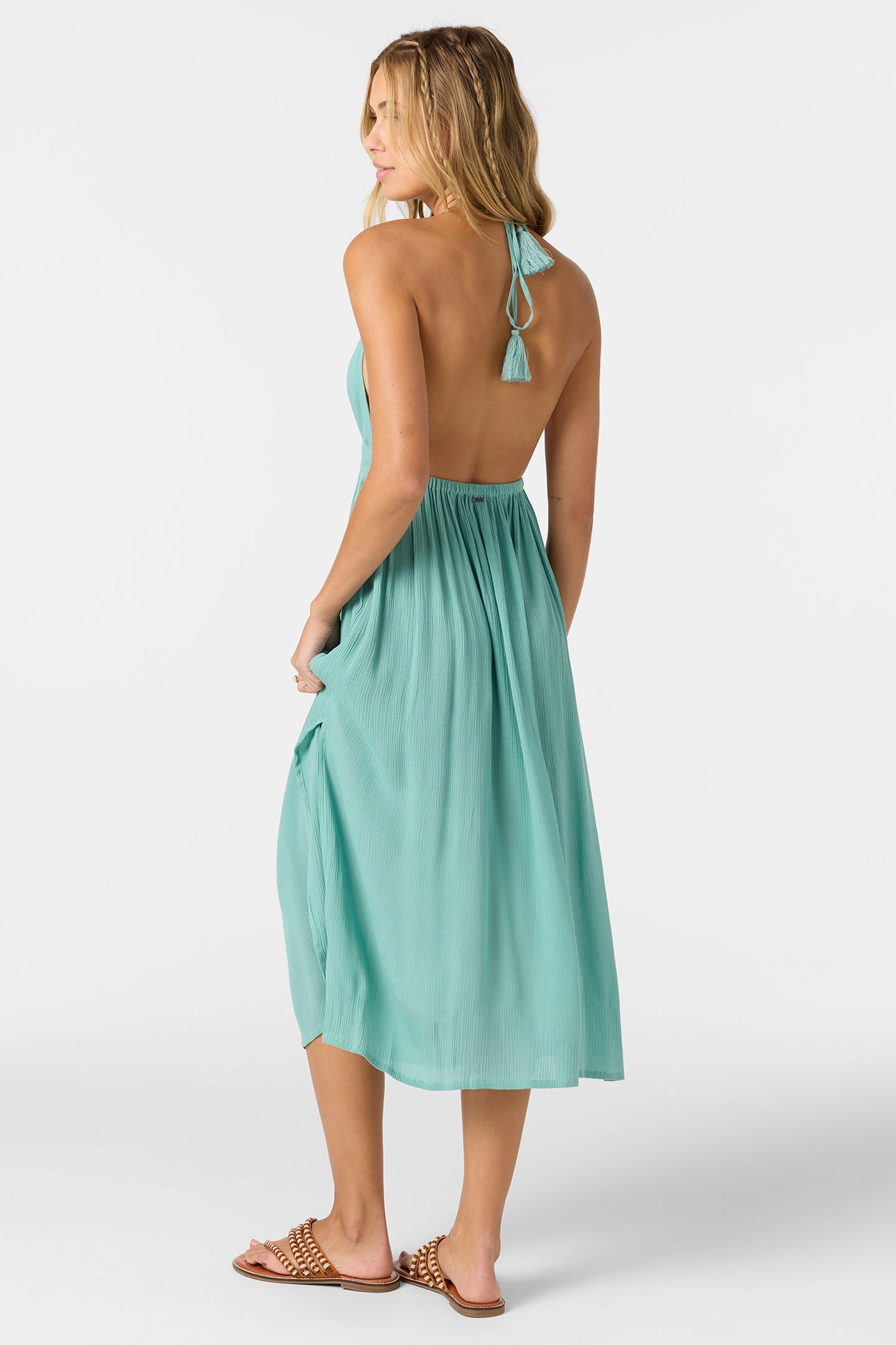 ANNALISA MIDI SOLID DRESS
