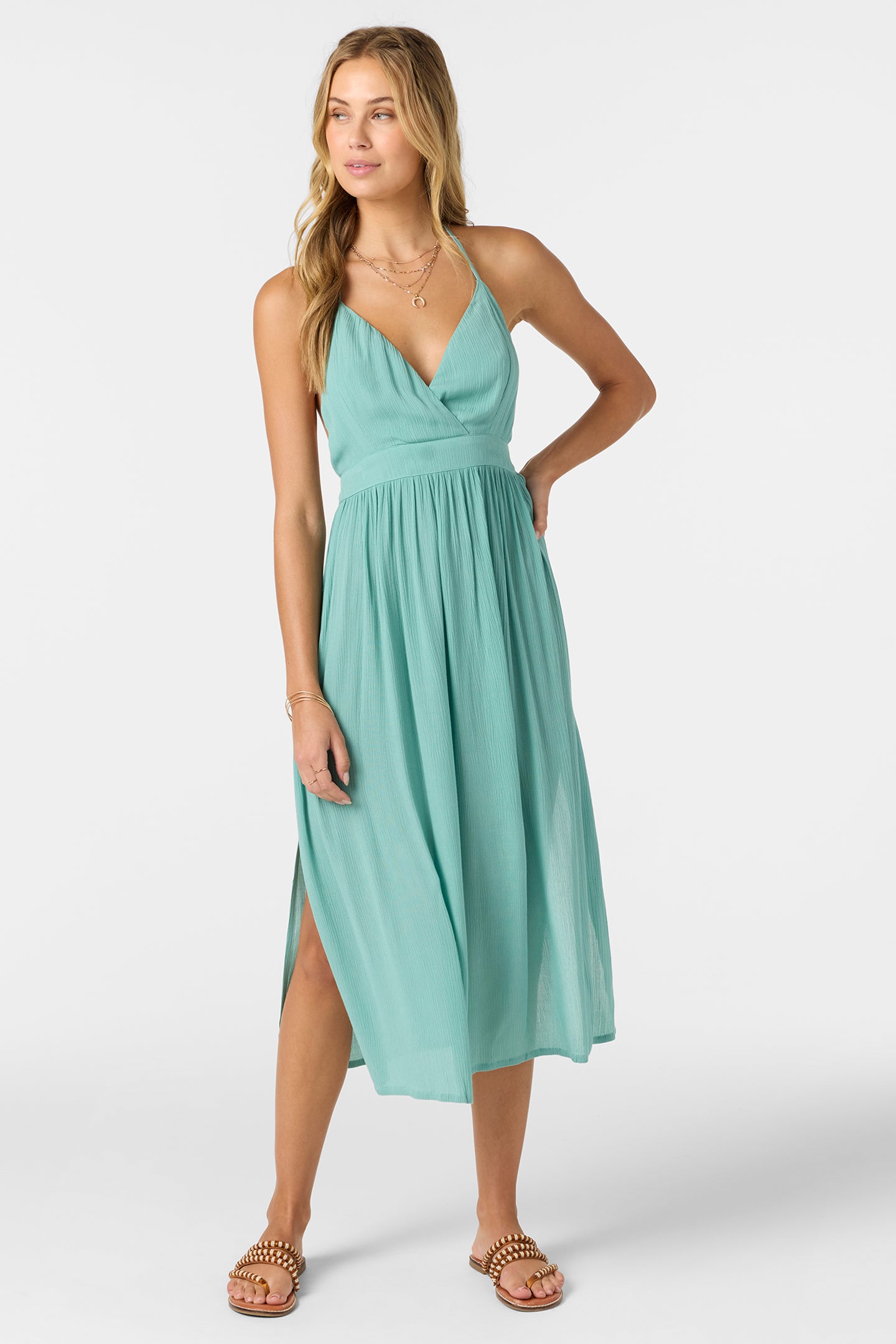 ANNALISA MIDI SOLID DRESS