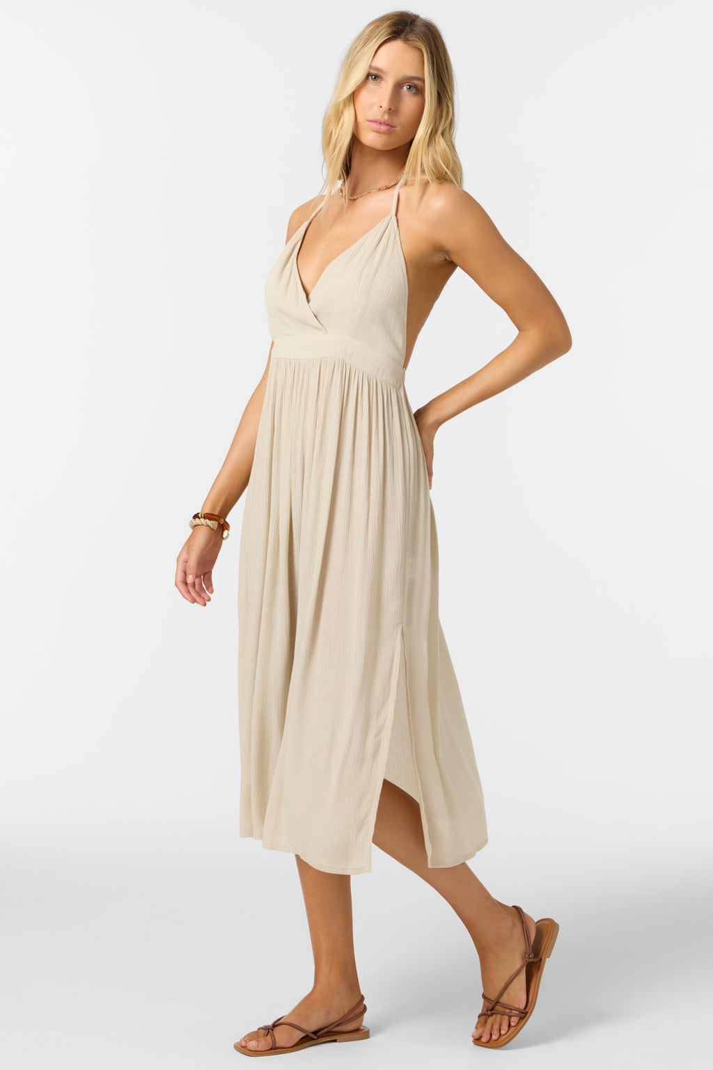 ANNALISA MIDI SOLID DRESS