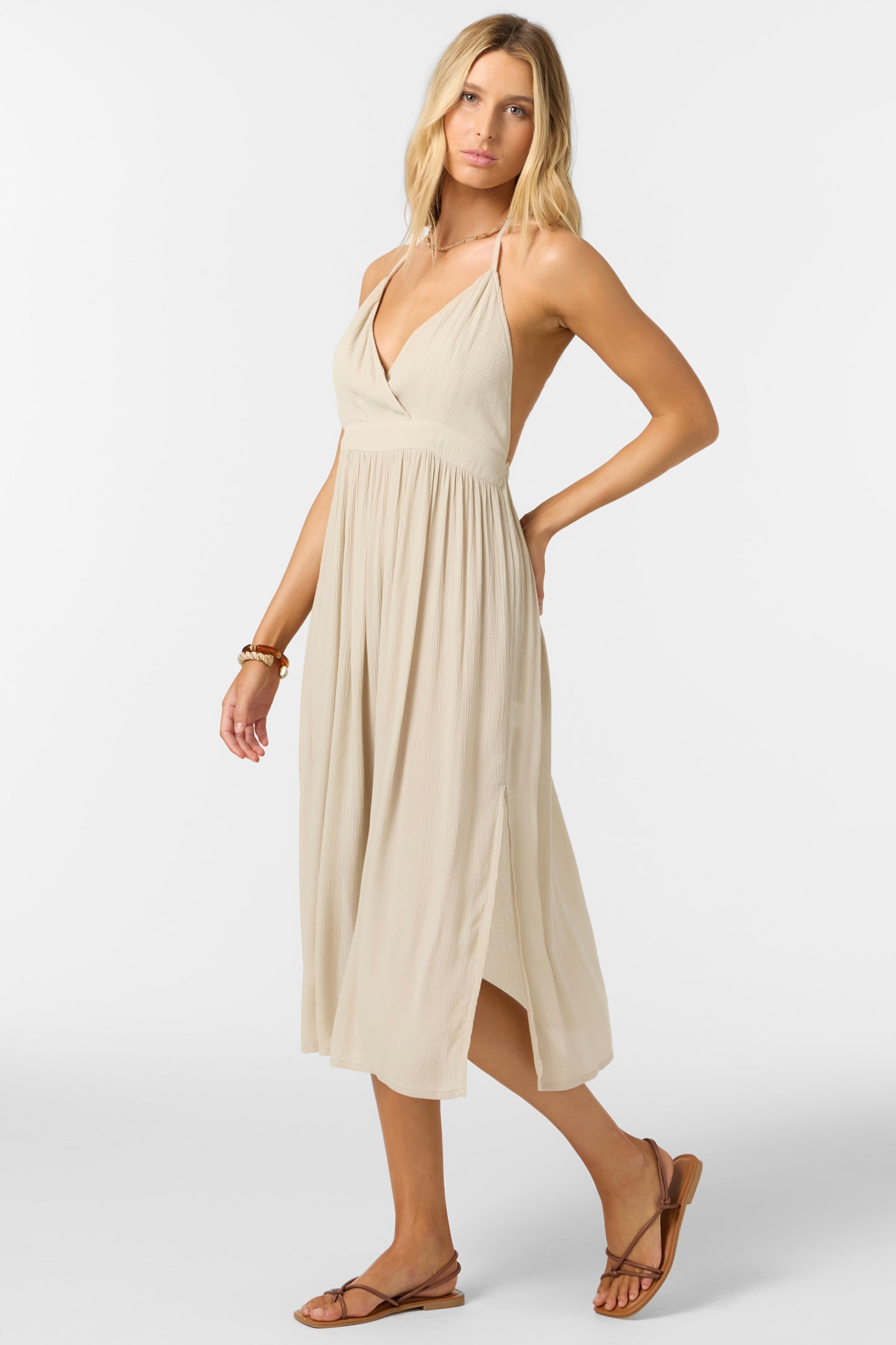 ANNALISA MIDI SOLID DRESS