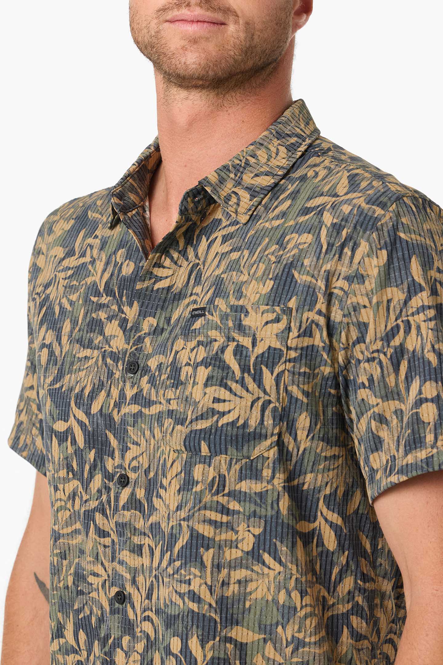 TRVLR PERFORATED PRINTED WOVEN SHIRT