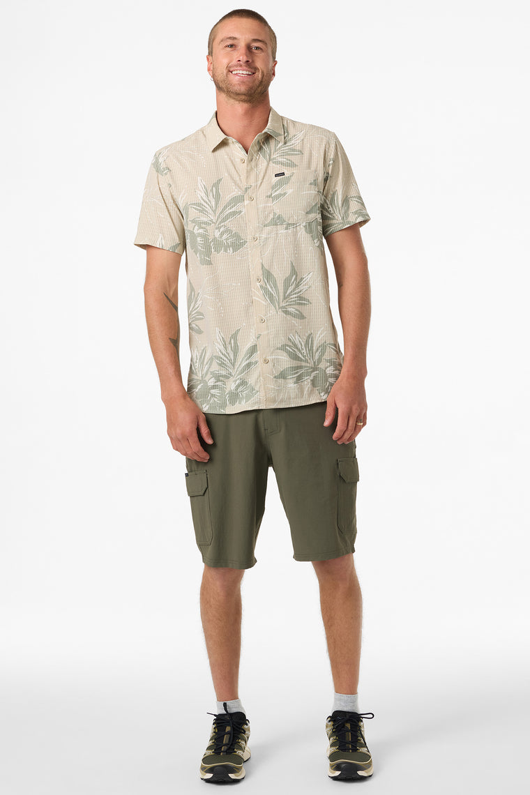 TRVLR PERFORATED PRINTED WOVEN SHIRT