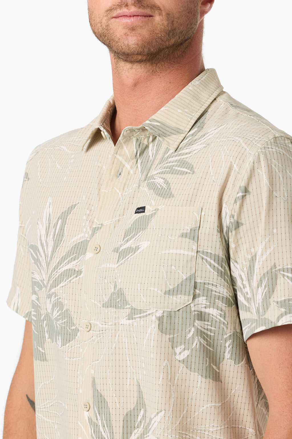 TRVLR PERFORATED PRINTED WOVEN SHIRT