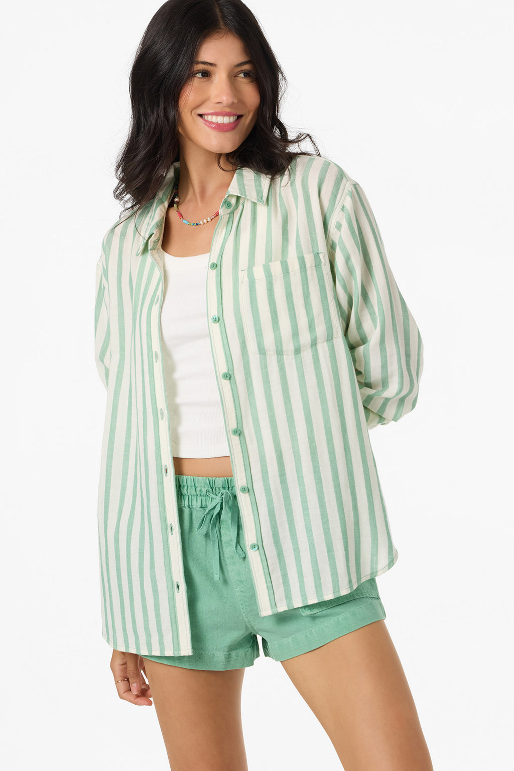 LENI STRIPE RELAXED LONG SLEEVE SHIRT
