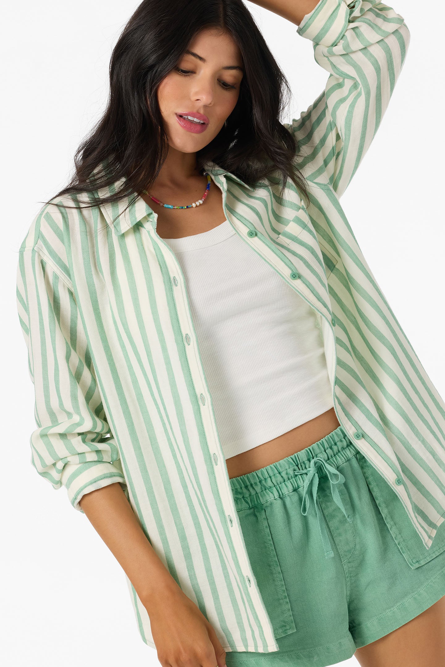 LENI STRIPE RELAXED LONG SLEEVE SHIRT