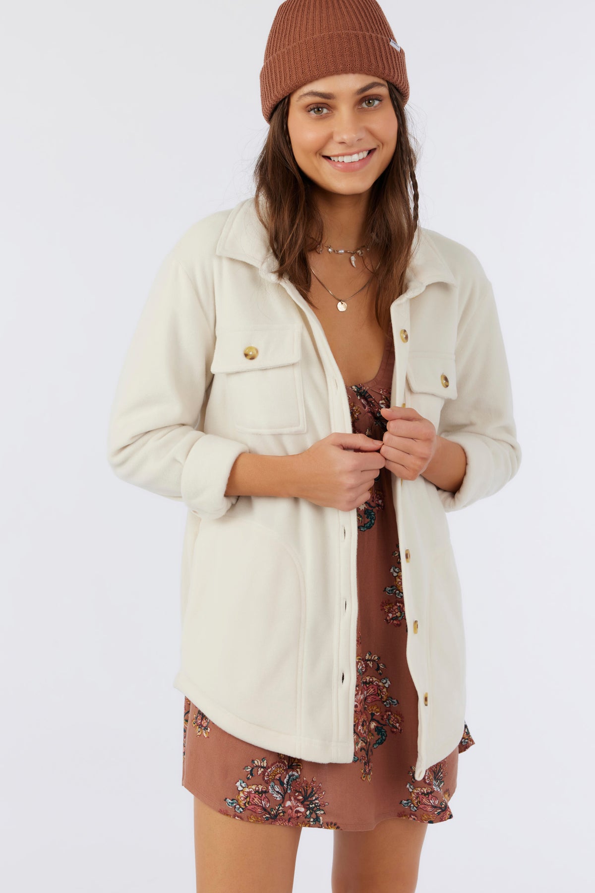 COLLINS SOLID FLEECE TOP