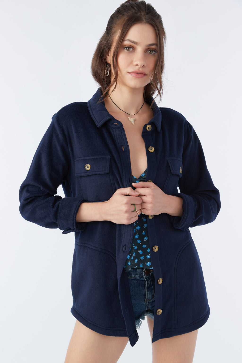 COLLINS SOLID FLEECE TOP