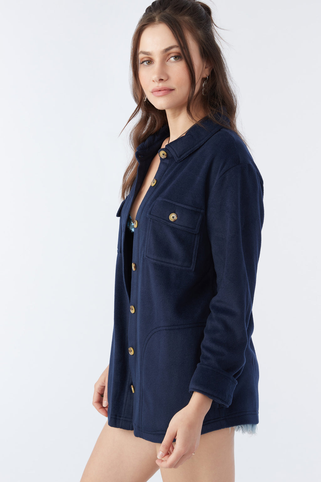 COLLINS SOLID FLEECE TOP