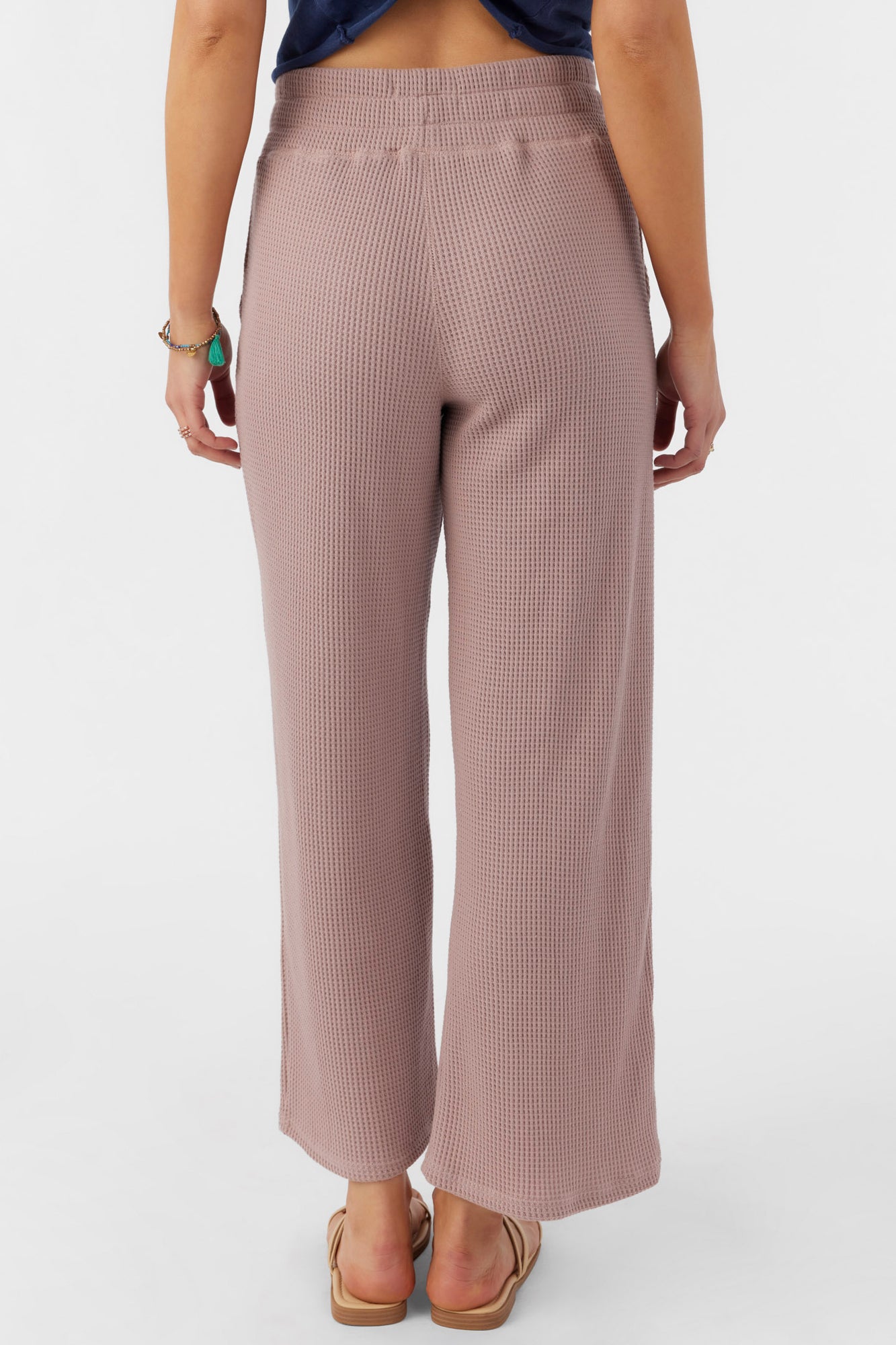 Pants & Jumpsuits, Pink Waffle Knit Sweat Pants Size Small
