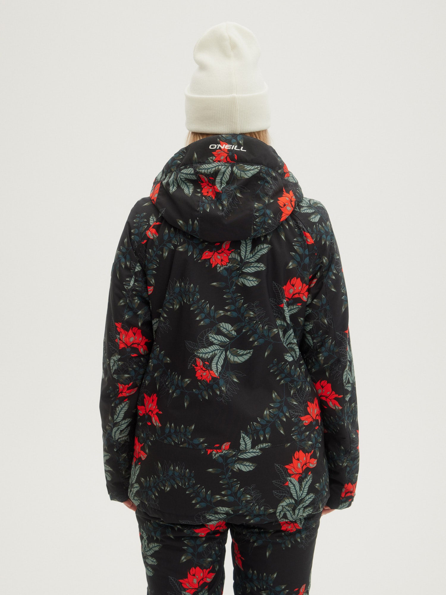 O'Neill Ladies Adelite Jacket in Black Aop W/ Green
