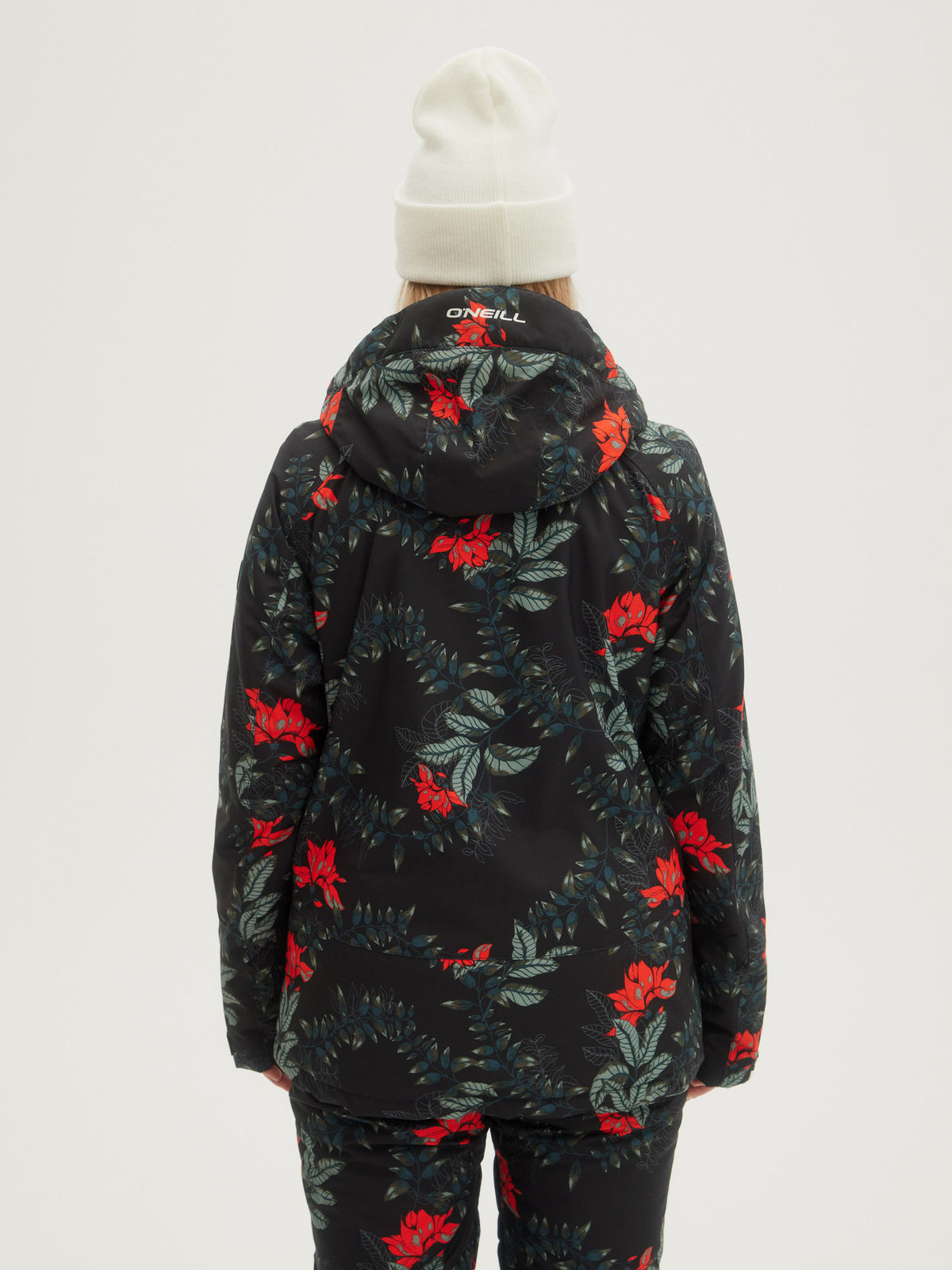 O'Neill Ladies Adelite Jacket in Black Aop W/ Green