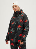 O'Neill Ladies Adelite Jacket in Black Aop W/ Green
