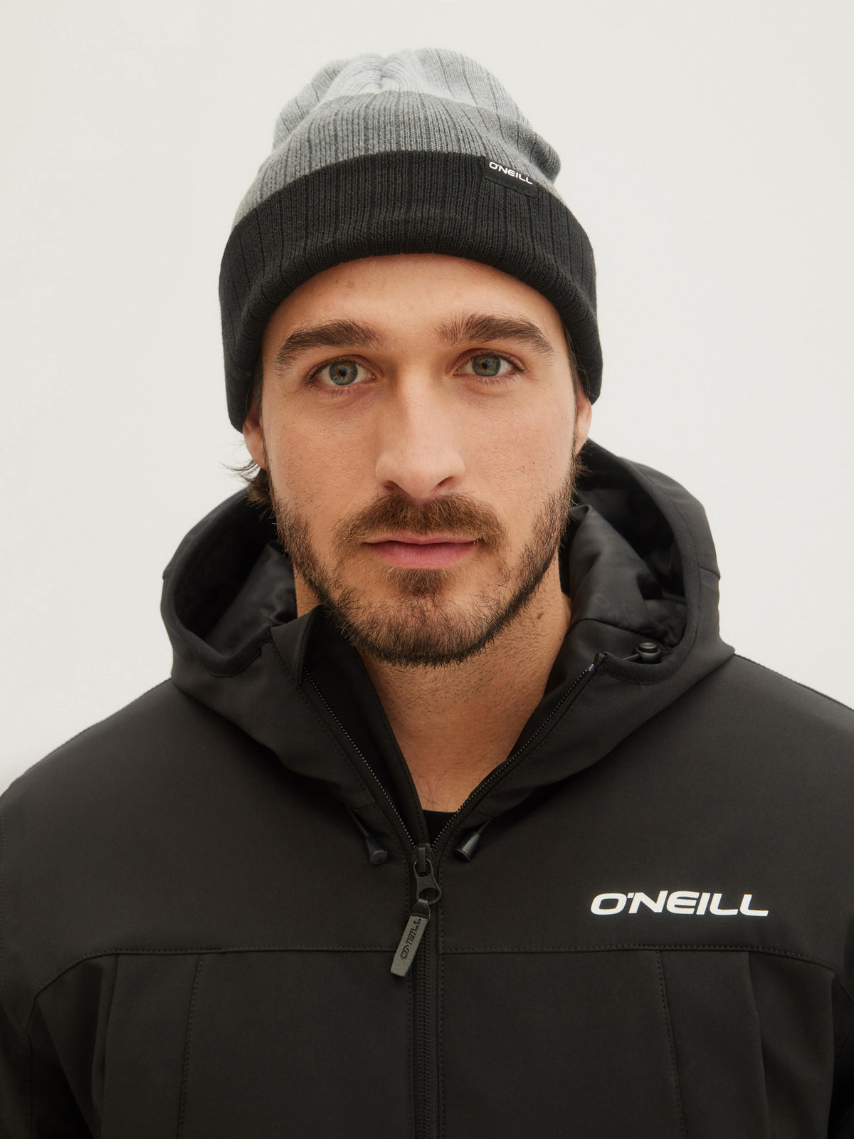 O'Neill Mens Blockstripe Beanie in Silver Melee