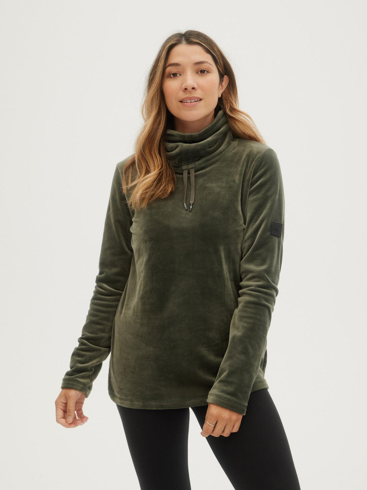 O'Neill Ladies Clime Plus Fleece Half Zip in Army Green