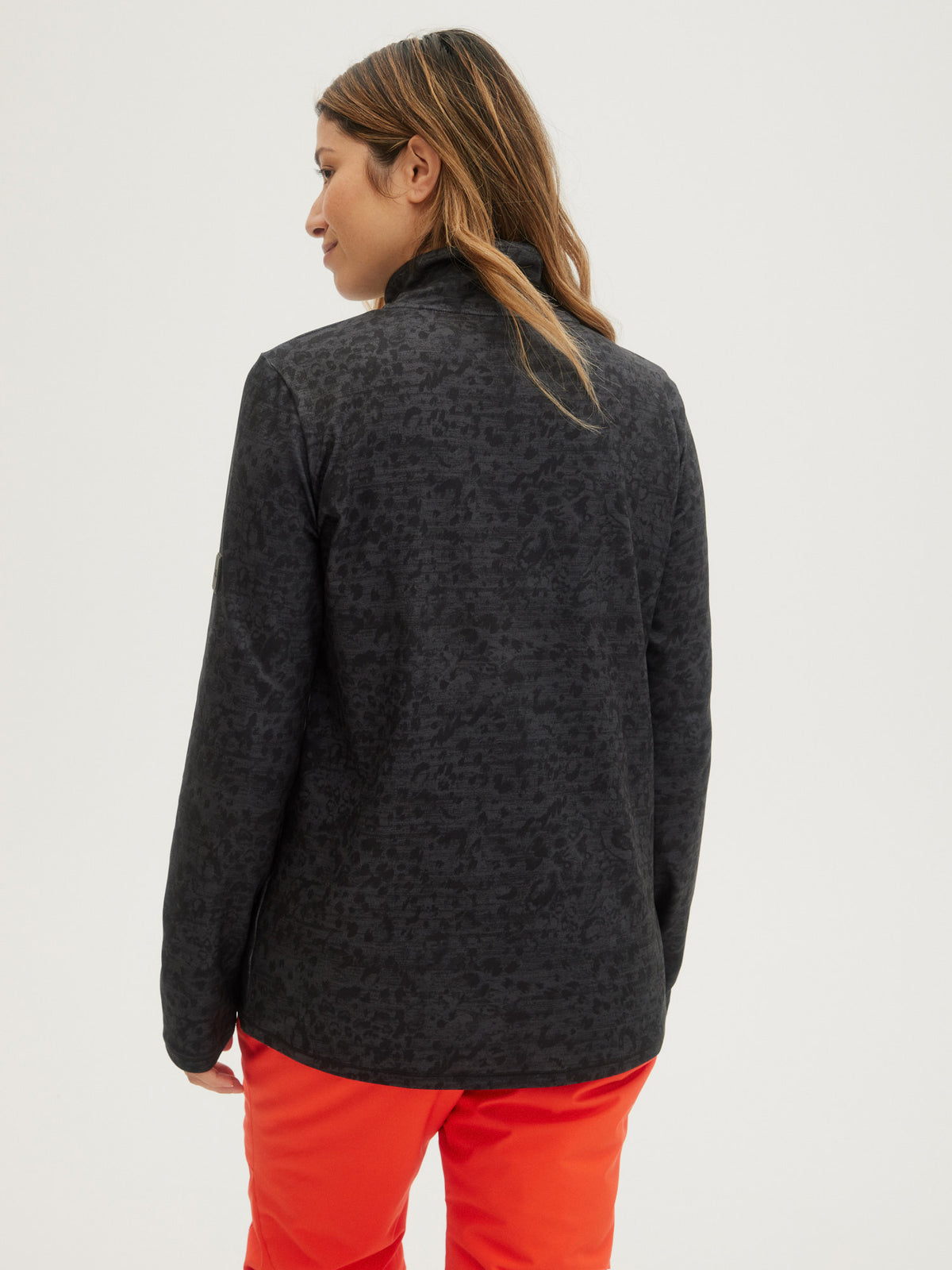 O'Neill Ladies Clime Printed Fleece Half Zip in Grey Aop W/ Black