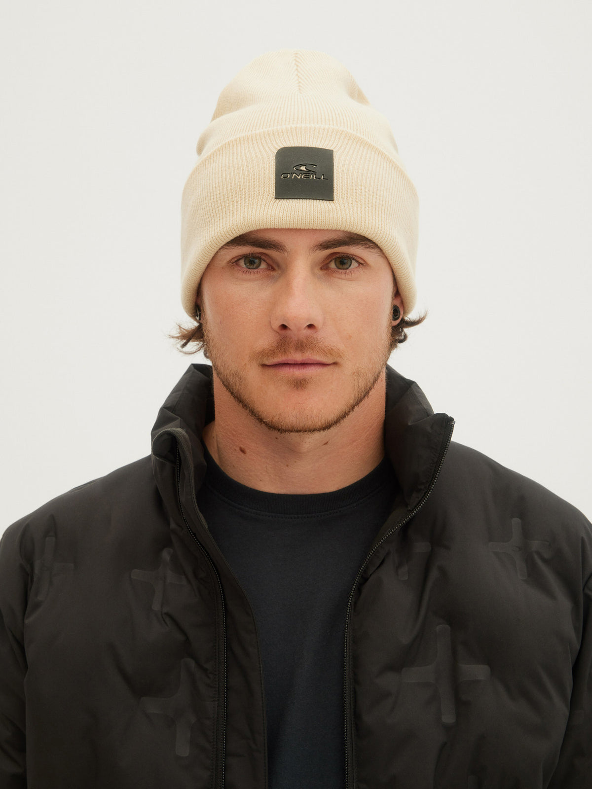 O'Neill Mens Cube Beanie in Beige Melee